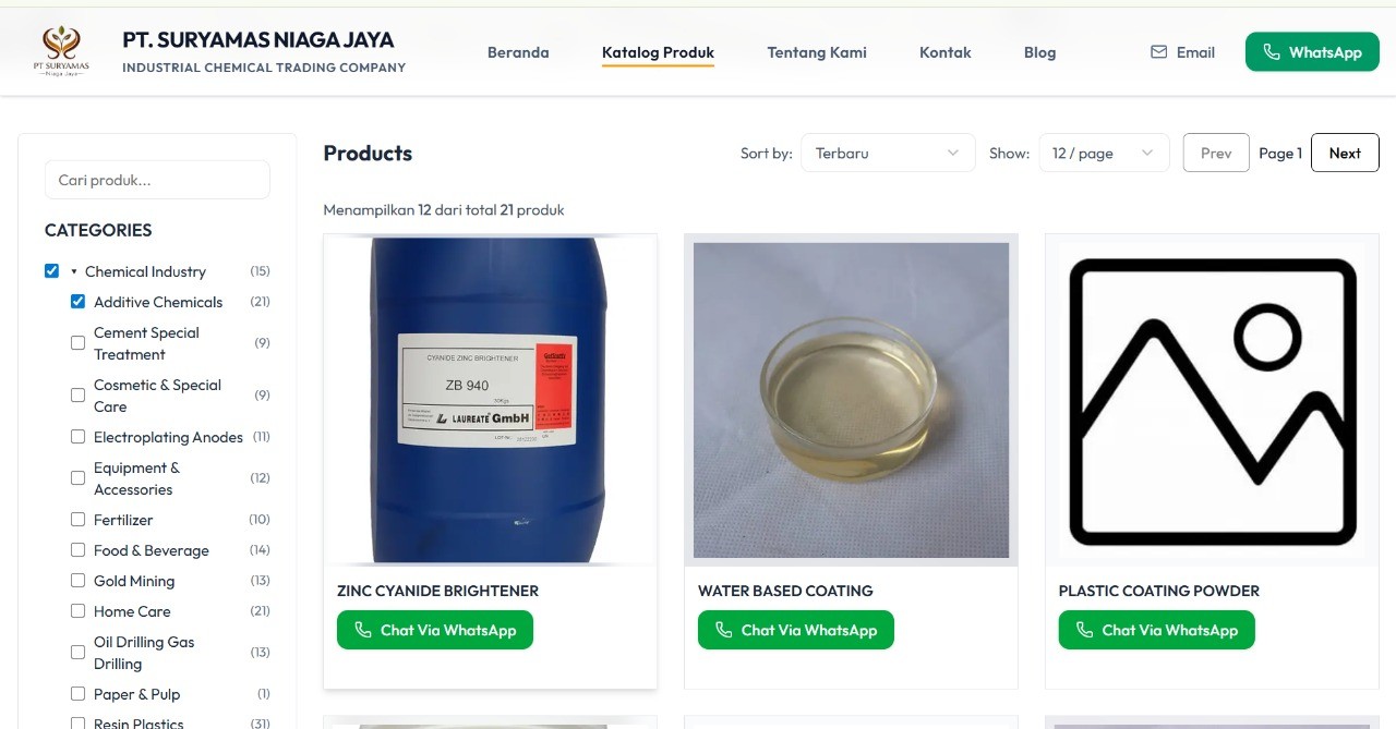 PT. Suryamas Niaga Jaya - Corporate Web Portal & AI Assistant screenshot 3
